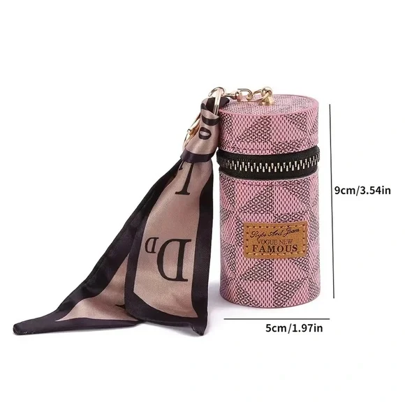 Brown Cilinder Lipstick Holder Keychain - Picture 6 of 6